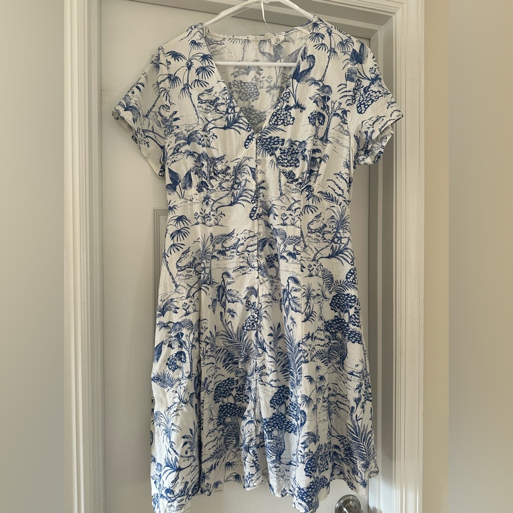 Nicole Miller Blue and White Flirty Summer Flared dress